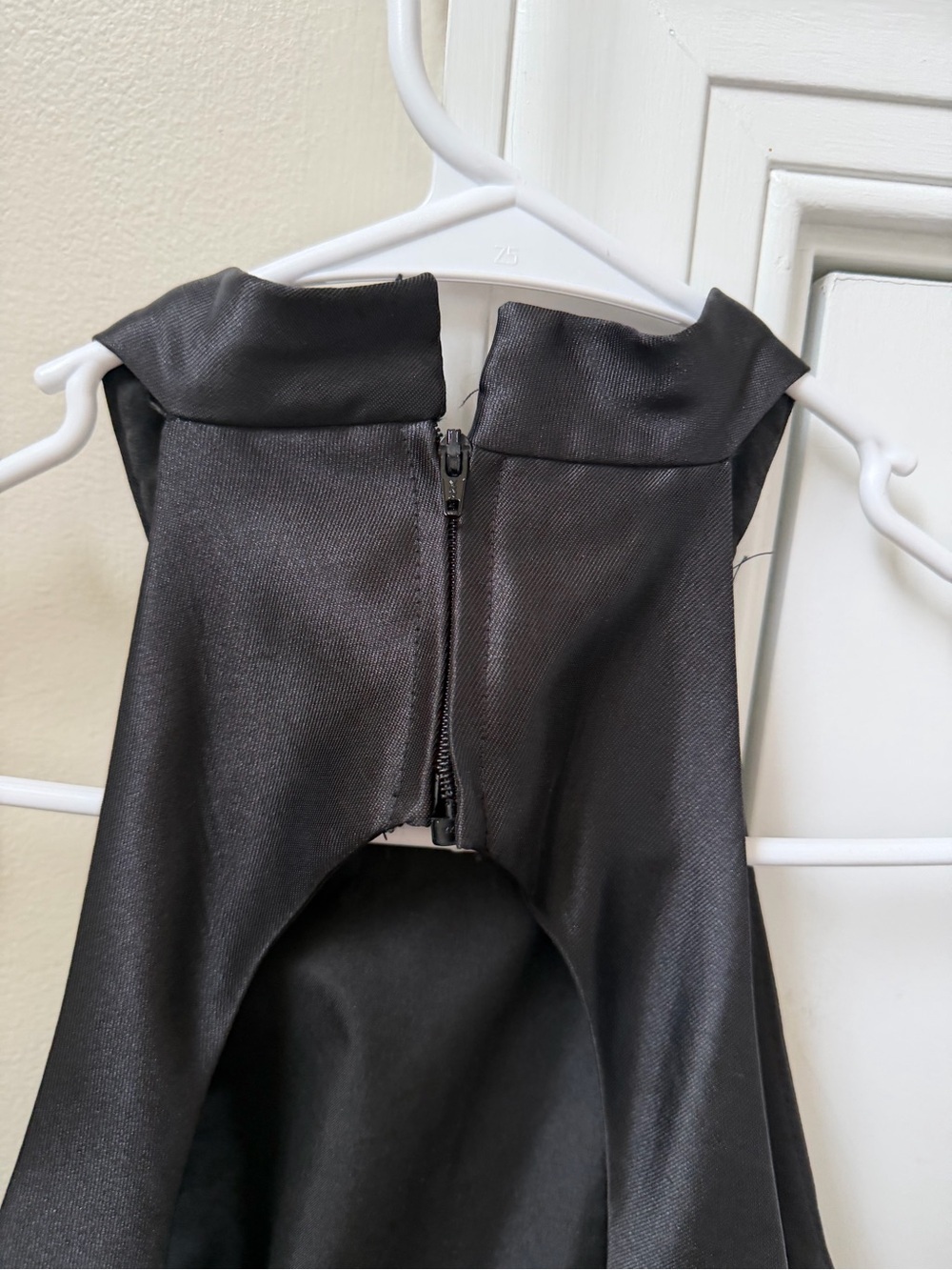 Black Satin Dress by Hannah's Boutique with Fuchsia Lining - Picture 14 of 15